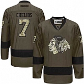 Glued Chicago Blackhawks #7 Chris Chelios Green Salute to Service NHL Jersey,baseball caps,new era cap wholesale,wholesale hats